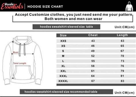 etsy essentials hoodie|essential hoodie size chart.